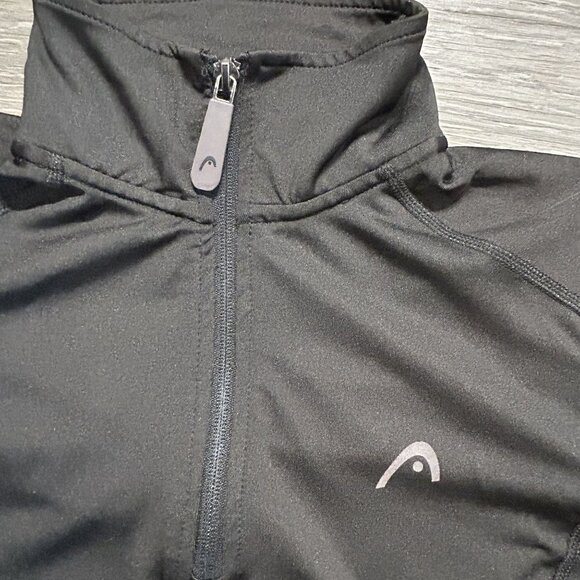 Head Pullover Size Small Rebel Quarter Zip Midlayer Black Thumb Holes Activewear - Picture 3 of 8